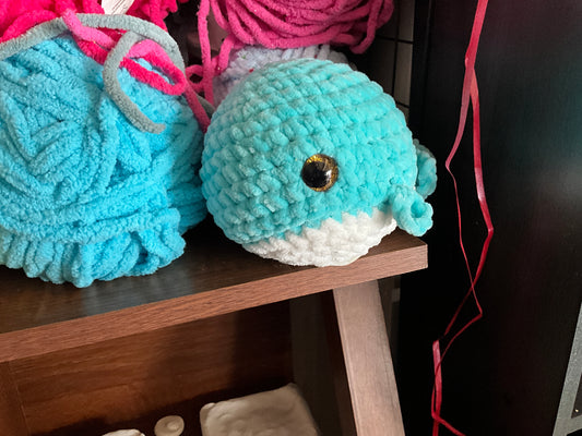 Whale plushie- blue